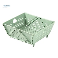 Plastic  Colander - Foldable Drain Basket with Resting Feet - Kitchen Food Strainer - Space-Saving  