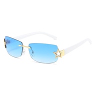 Fashionable Rimless Square Sunglasses Trendy Shades