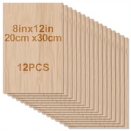 4pcs/8pcs/12pcs Wood Sheets For Crafts -12x8in/20*30cm-2mm Thick Plywood With Smooth Surfaces Square
