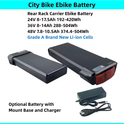 Adore Versailles City Bike Rear Rack E-bike Battery 36V 8.8Ah 10Ah 10.4Ah 14Ah 24V Li-ion for Adore 