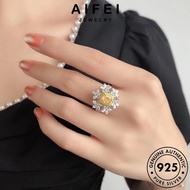 AIFEI JEWELRY Women Accessories Perak Citrine Flowers Original Korean 純銀戒指 Sterling Ring Cincin Perempuan Creative Silver For Adjustable 925 R1971