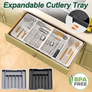 Expandable Cutlery Tray Tempat Laci Pisau Sendok Garpu Cultery Storage Box Rak Penyimpanan Alat Dapu