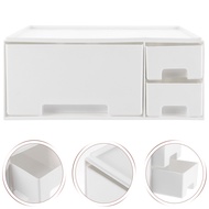 1pc Computer Monitor Riser Storage Box White Drawer Plastic Abs PC Material Ergonomic Desk Organizer