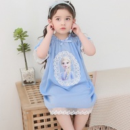 passwordbaby Dress EBV Baju Anak Perempuan Dress Setelan Renda Import Berkualitas Motif Blue Ice