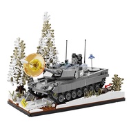 Compatible with LEGO Leopard 2A7 Ice Trooper Tank MOC101100 Gạch Vũ khí quân sự hiện đại Cảnh mùa đô