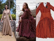 เดรสงานป้ายน้ำตาล ลายดำNANAไซด์3xL เดรสทรงสวย งานอลังการการ เดรสไปวัด เดรสทำงาน เดรสทำบุญ