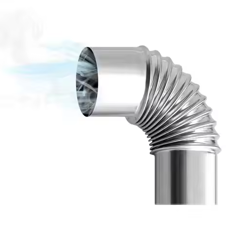 90 Degree Chimney Tube 2.36in Diameter Elbow Stainless Steel Wood Stove Chimney Exchange Flue Adapte