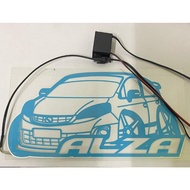 alza stiker lampu led biru.