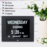 FUSIONFLASH Digital Clock LCD Screen Dementia Day Month Year Large Electronic Large Letter Alarm Clo
