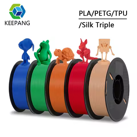 KEEPANG 3D Filament PLA/PETG/Silk PLA/TPU Filament 1.75mm 5Roll Mix Color Neatly Wound 3D Printing M