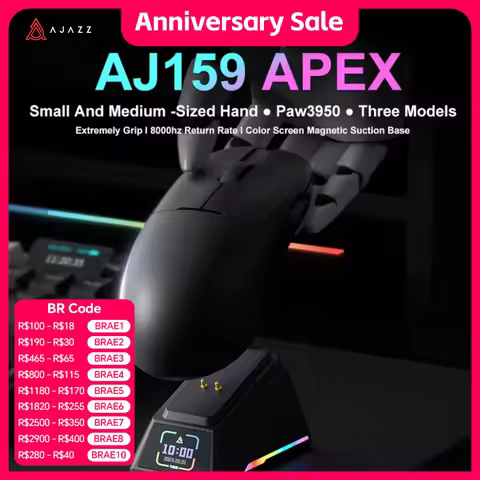 AJAZZ AJ159 APEX/AJ159PRO Wireless Gamer Mouse with RGB Magnetic Charging Base Lightweight AJ159P Ga
