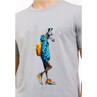 KATUN Men's 3D Giraffe Motif School T-Shirt 24s Cotton T-Shirt H0169 By Hans & Co