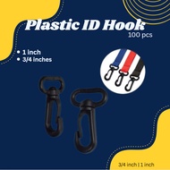 Plastic ID Holder Hook 100pcs Durable 3/4" & 1" Clips for Badges, Tags & Laces