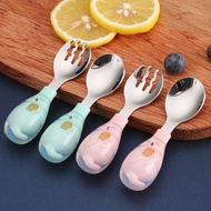 Learn Tableware Spoon 316 Spoon 6xx Set Baby Spoon Stainless Steel Silicone Short Preferred Training