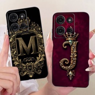 For Motorola Moto G75 G85 5G Case Cover Luxury Letter Cute Crown Black Silicone Protective Bumper fo