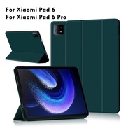 For Xiaomi Pad 6 Pro Cover Leather Back Tablet Cover For Xiaomi Pad 6 11 inch Protective Tablet Cover Automatic Wake-up Sleep