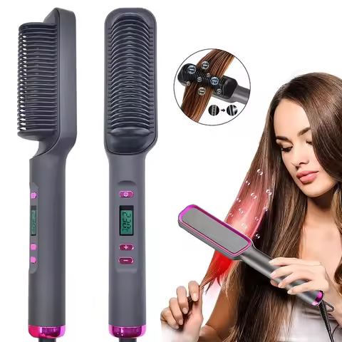 Electric Hot Comb Multifunctional Straight Hair Straightener Comb Negative Ion Anti-Scalding Styling