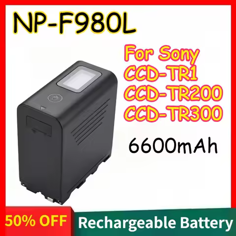 6600mAh NP-F980L Camera Battery for Sony CCD-TR1 CCD-TR200 CCD-TR300 with USB Output LCD Display Rec