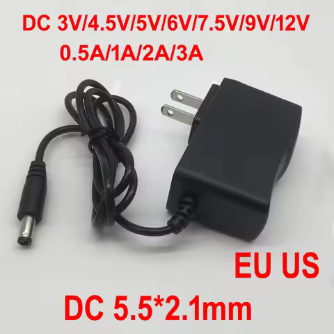 1 pcs 100-240V AC to DC Power Adapter for Charger 3V 4.5V 5V 6V 7.5V 9V 12V 0.5A 1A 2A 3A EU US Plug