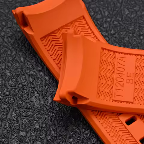 Premium 21mm FKM Fluorocarbon Curved End Watch Strap For Tissot Seastar T120 Soft Rubber Heat-Resist