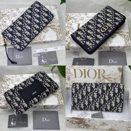 DIOR Ladies Long Zipper Wallet Wallet Clutch Cowhide Embroidered Wallet Female Wallet Clutch
