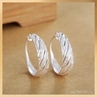 Silver Meteor Shower Foot Earrings Plain 9999 Earrings Earrings Elders Whole Body for Mother Sterlin