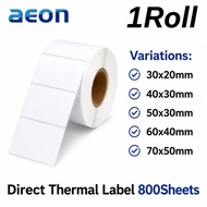 1Roll Direct Thermal Label Sticker Adhesive Barcode Sticker 30x20 40x30 50x30 60x40 70x50