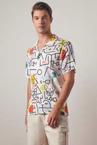 ESP เสื้อฮาวายลายกราฟิก ผู้ชาย | All Over Graphic Hawaiian Shirt | 03790