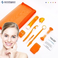 SECRETSPACE 8pcs Dental Care Brush Kit Teeth Cleaning Braces Toothbrush with Dental Floss Brush Flos