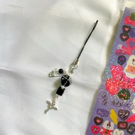 Beaded Phone Strap Dice Keychain