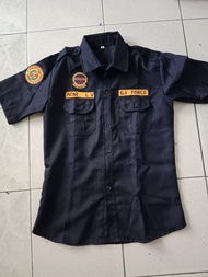 polo navy blue for security guard with patches(padpao,SOSIA,namecloth ,agency cloth)