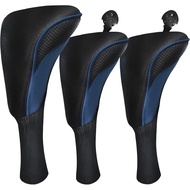 Golf Club Head Covers for Fairway Woods Driver Hybrids 3 Pieces Long Neck Mesh Sports Fan Golf Club 