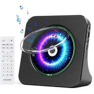 Bluetooth CD Player with Dual Speakers, Support USB, FM, AUX, Portable Desktop Music Player Home Audio Boombox, Black