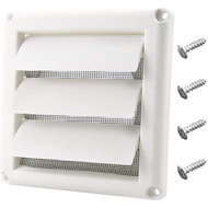 Funmit 4" Dryer Vent Cover for Exterior Wall Vent Hood Outlet Airflow Dryer Air Vent with Screen Inc