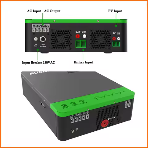 BUSBYR 4.2KW Hybrid Solar Inverter 24V Photovoltaic Hybrid Inverter Max PV 500V Build in MPPT 110A 8