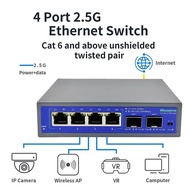 10G SFP+ fiber Switch 2.5Gbps Ethernet 4 Port 2500Mbps Network Switcher 2 Port 10G SFP+ Slot Hub Int