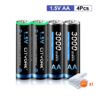 CITRORK 1.5V AA/AAAถ่านชาร์จ เครื่องชาร์จแบตเตอรี่ลิเธียม แบตเตอรี่แบบชาร์จไฟได้ rechargeable batter