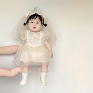 周歲女寶寶禮服嬰兒公主裙百天蓬蓬連衣裙夏季紗裙女童夏裝小禮服