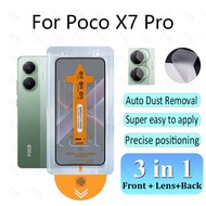 3 In 1 Poco X7 Pro HD One-click Tempered Glass Screen Protector Guard Camera Lens Protector For Poco