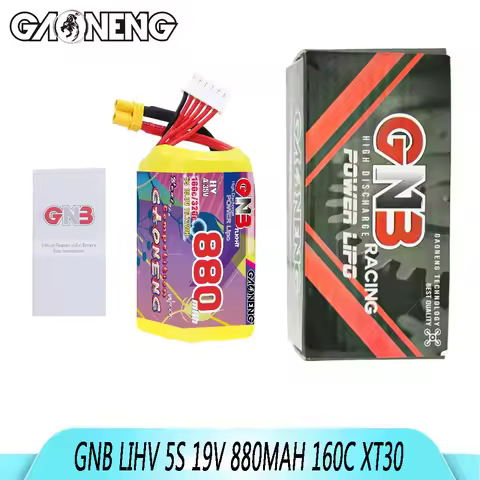 GAONENG GNB LiHV 5S 19V 880mah 160C lithium battery with XT30 connector, suitable for FPV drones and