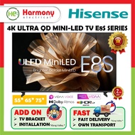 HISENSE 55" 65" 75" 4K Ultra QD Mini-LED E8S / ULED / VIDAA / HDR10+ / AI SMART TV 55E8S 65E8S 75E8S