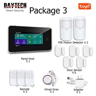 DAYTECH Tuya Smart WiFi GSM Home Security Alarm System Wireless Burglar Alarm with Touchscreen Finge