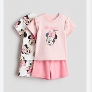 H&M Set of 2 Minnie Mouse H&Mshort sleeve for children 9m-4Y