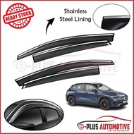 Injection Car Door Visor With Stainless Steel Chrome Lining - 3.3 Inches for Mercedes X247 (GLB-Clas