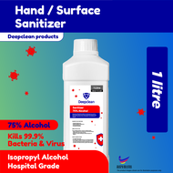 [1L] 75% IPA Spray Hand Sanitizer Disinfectant / 100% Alcohol Free Spray Hand Sanitizer Disinfectant (Liquid) 99.9% DEEPCLEAN Multipurpose Use 抗菌液