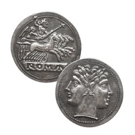 European Retro Double-Sided God Yanus Ancient Roman Silver Coin Retro Medal Coin Character Portrait 