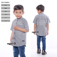Baju Koko Anak anak EMJEE usia 3 sampai 11 tahun Warna Abu abu