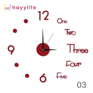 HAYYLIFE Jam Dinding Digital-Kreatif Jam Dinding Ruang Tamu DIY Stiker Dinding Jam Bisu Jam Akrilik