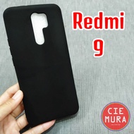 Case Hitam Polos Redmi 9 Softcase Black Matte Slim Silikon HP - Ciemura