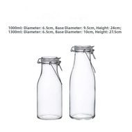 Food Grade Sealed Glass Milk Bottle Empty Juice Drink Homebrew Container Cylinder Shape Kitchen Stor